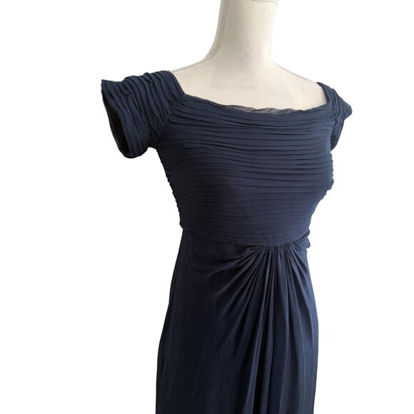 TADSHI SHOJI Vintage Navy Blue Maxi Occasion Gown Size 4 - Picture 8 of 14
